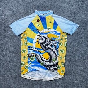 Pactimo Miguel Paredes Dragon Cycling Jersey Mens Medium Yellow Blue Full Zip